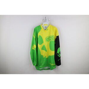 Vtg Y2K Streetwear Skullcandy Mens L Motocross Long Sleeve Racing Jersey T-Shirt